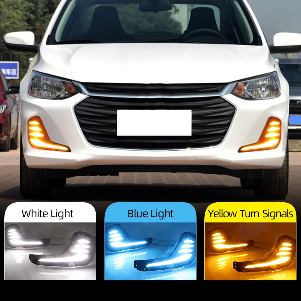 2 stks voor Chevrolet Cavalier 2020 2021 2022 DAG TIJD LAND LICHTEN Draai Signaal Fog Lamp Cover LED DRL CAR -styling