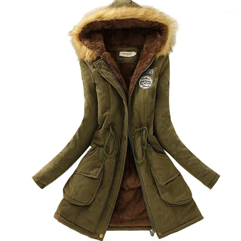 Women's Down & Parkas Wholesale- 2021 Female Women Winter Coat Thickening Cotton Jacket Womens Outwear For Winter1