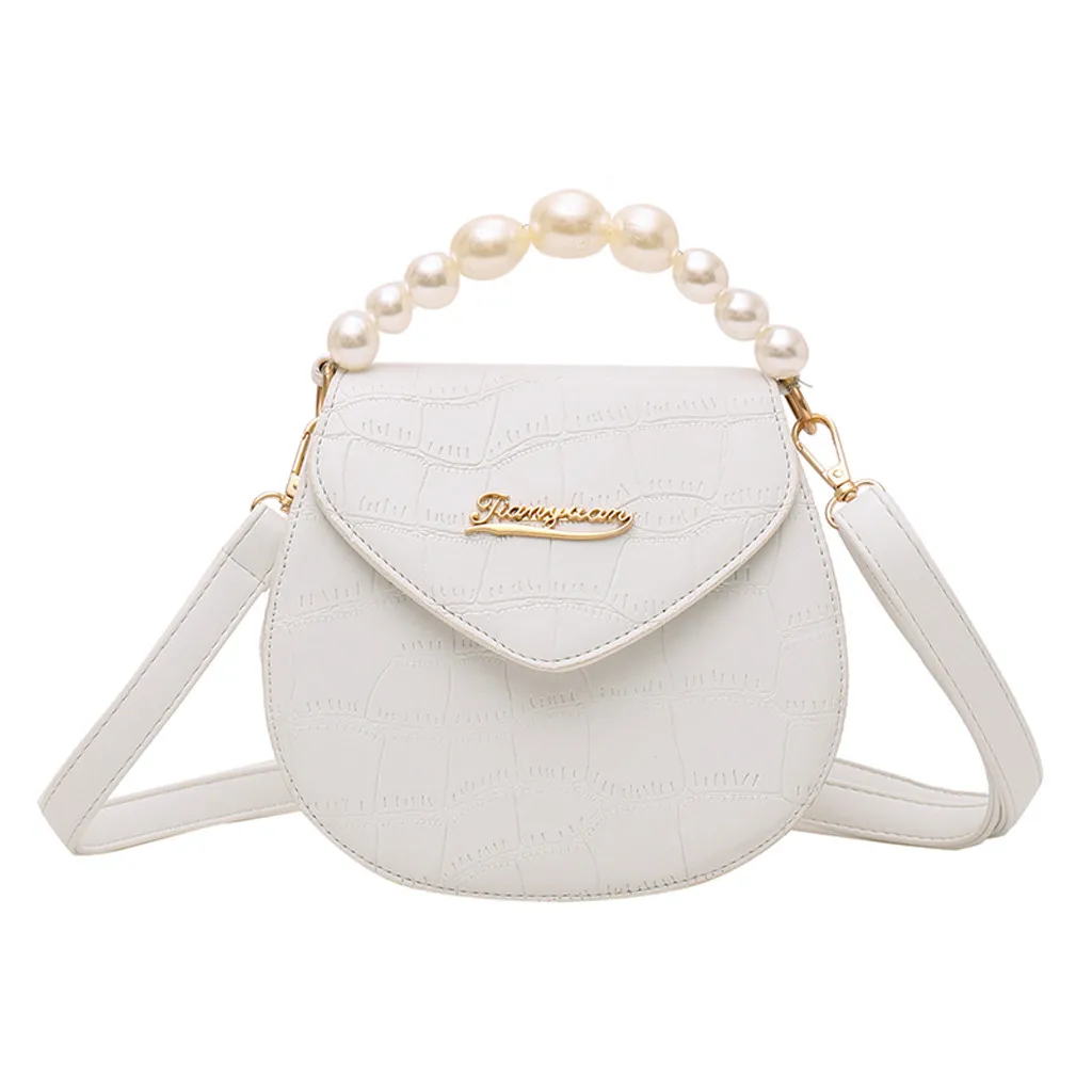 Hot Sale Xiniu Mode Kvinnor Serpentine Läder Crossbody Väskor Hantera Väskor Pearl Shoulder Borsa En Tracolla