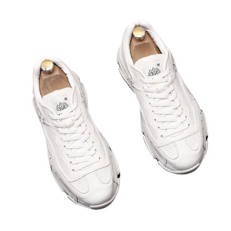 Lusso Desigenr Autunno Vulcanizzato Abito da sposa Scarpe Stringate Sport Sneakers casual da uomo bianche Italiane Punta tonda nera Mocassini da passeggio con suola morbida