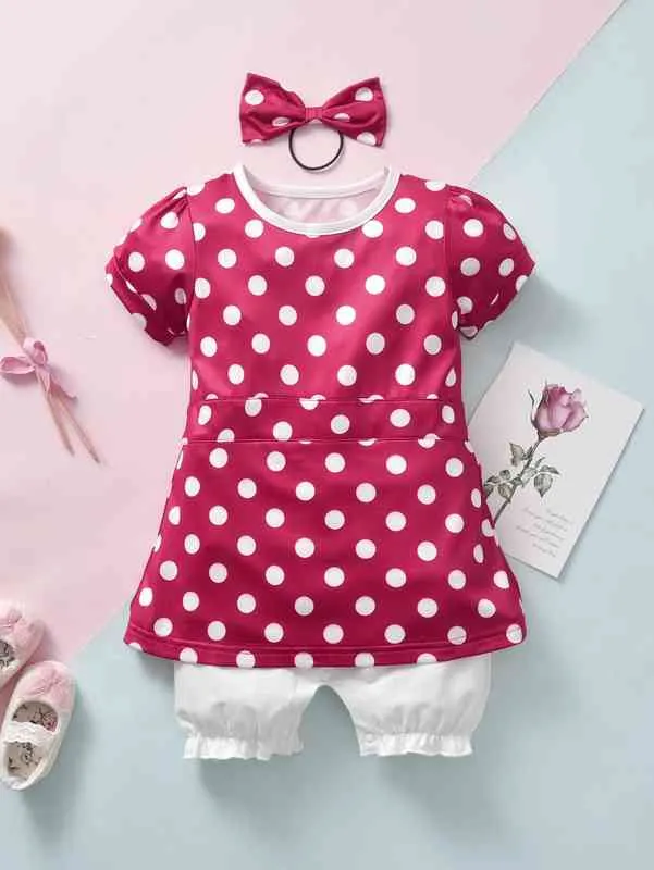 Baby Girl Polka Dot Print Romper Zij