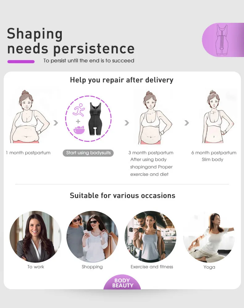 Full Body Postpartum Shapewear Bodysuit For Women With Liposuction