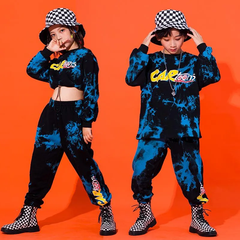 Kids Girls Hip Hop Crop Top Clothes and Pants Outfit Sweatsuit Street  Costume