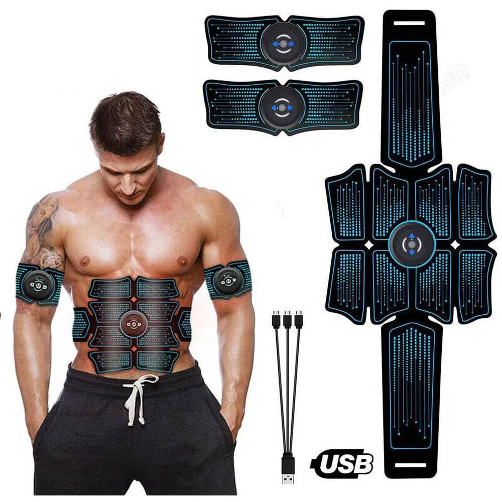 Sports Entertainment Vibration Belt Machine Ab Trainer EMS Abdominal Muscle Stimulator Toner Fitness Training Gear Home Gym Belt Q0107