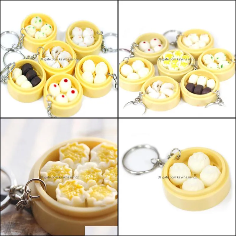 Mini Simulation Characteristic Food Dumplings Key Chain Cute Charm Bag Keychain Color Random