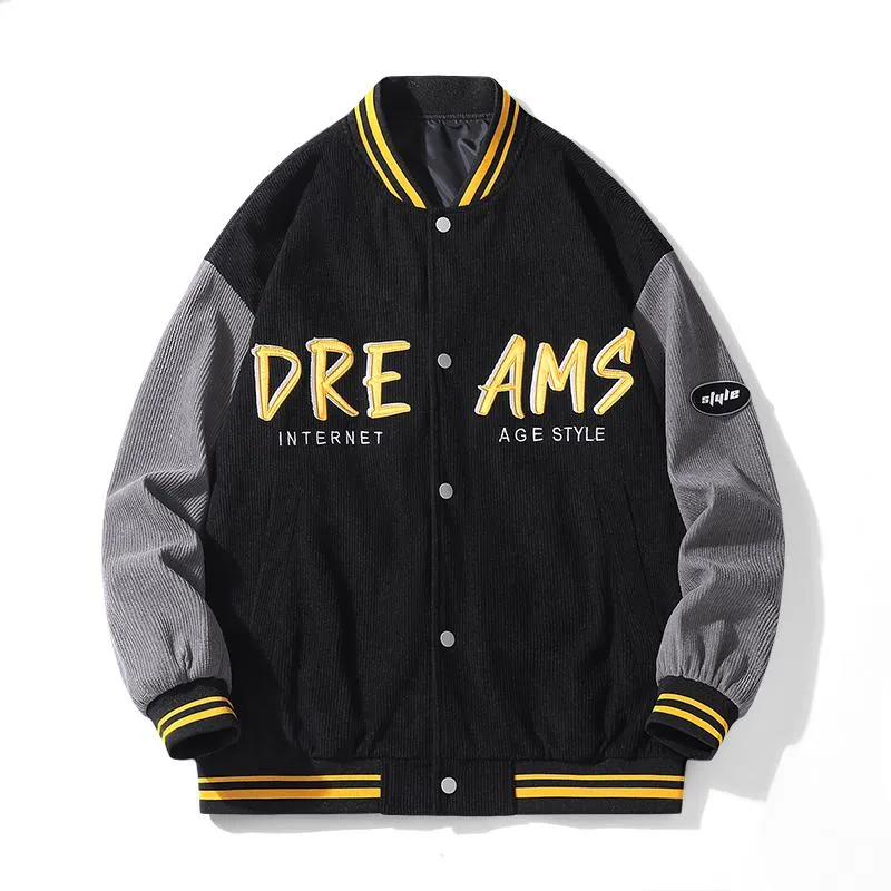 남성용 재킷 남성 의류 봄 야구 유니폼 Varsity Letterman Jacket Streetwear 대형 고품질 Corduroy M-5XL