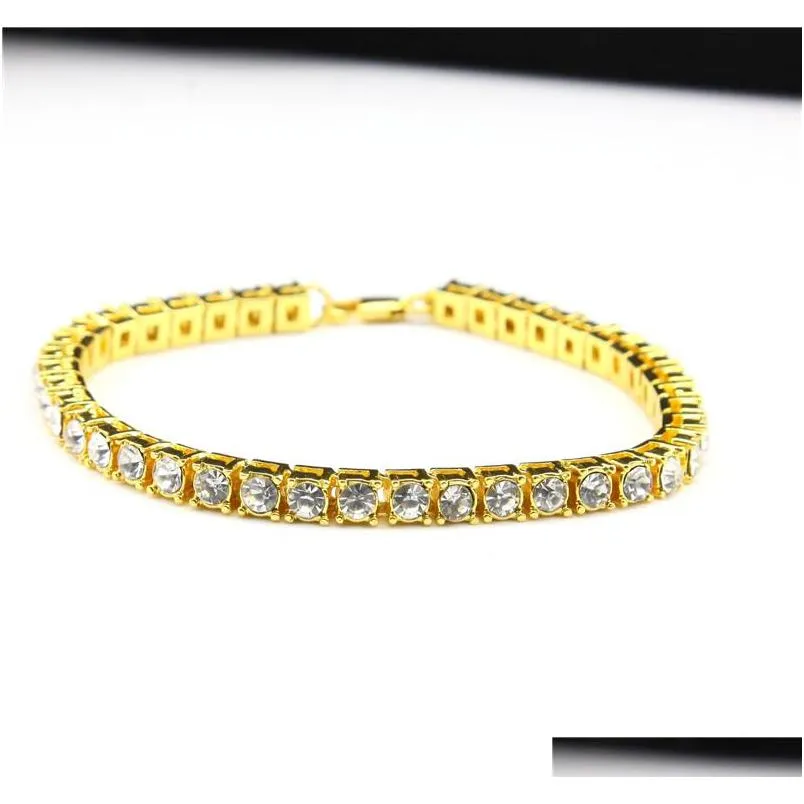 mens lady gold silver black simulated diamond hiphop 1 row bling bling tennis chain necklace bracelet set