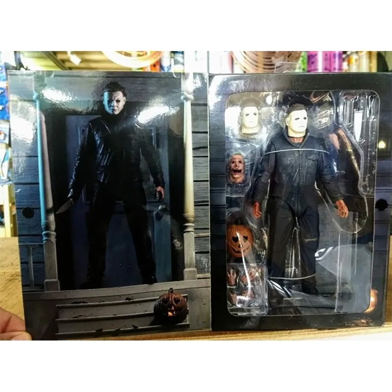 Pumpkin With Led Light Halloween Ultimate Michael Myers Action Figure Collectable Model Toy Doll Gift (081)