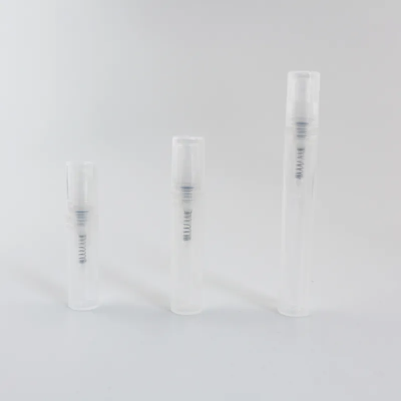 ファインミストスプレー卸売スプレーポンプサンプラーバイアル100ピン/ロットの2ml 3ml 6mlミニサイズ透明プラスチック香水瓶