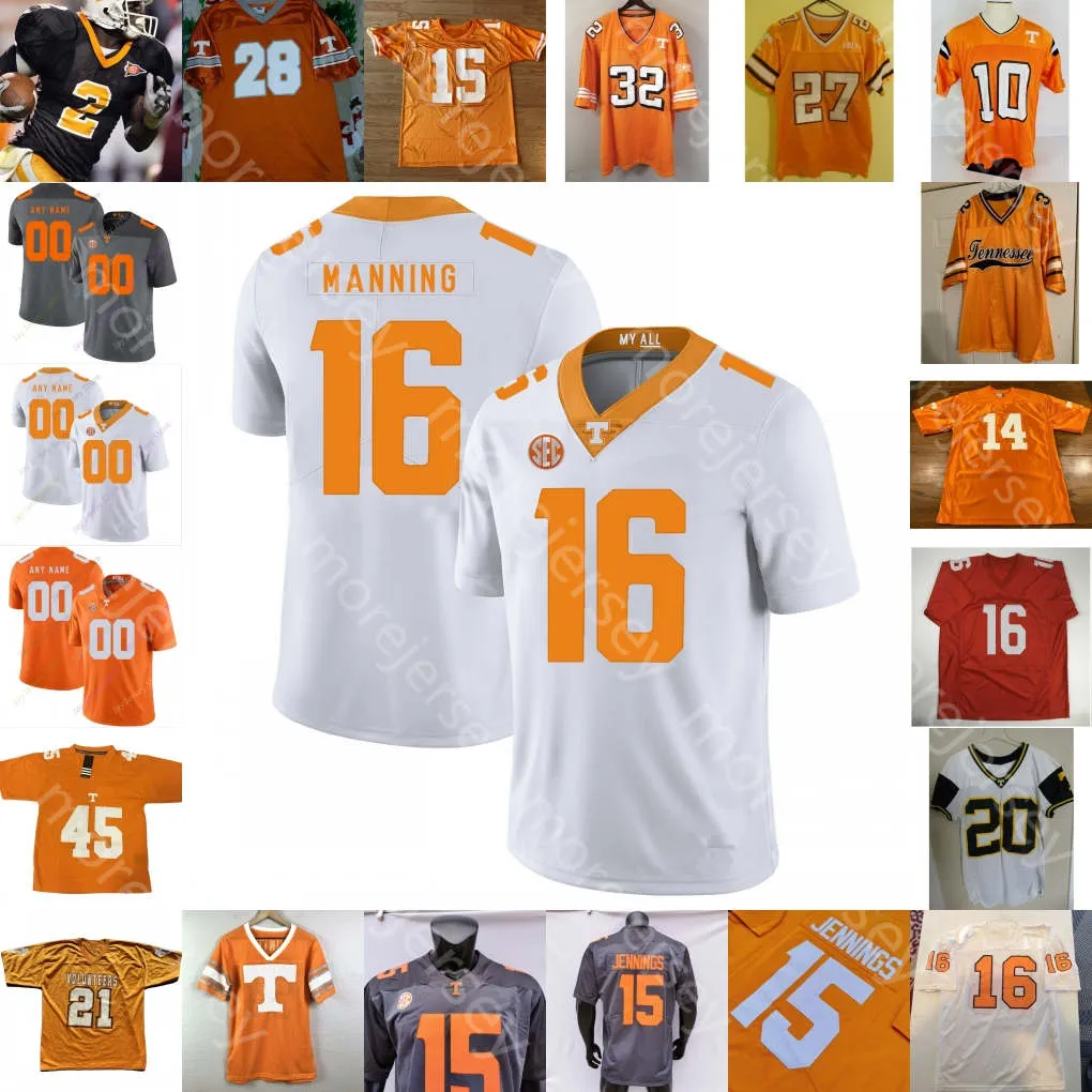 Aangepaste Tennessee Vrijwilligers Voetbal Jersey NCAA College Eric Berry Doug Atkins Patterson Jamal Lewis James Stewart Heath Shuler Slachting