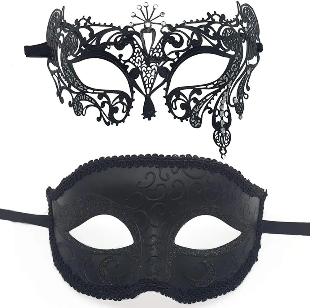 Black Masquerade Ball Masks For Couples His And Her Lace Eye