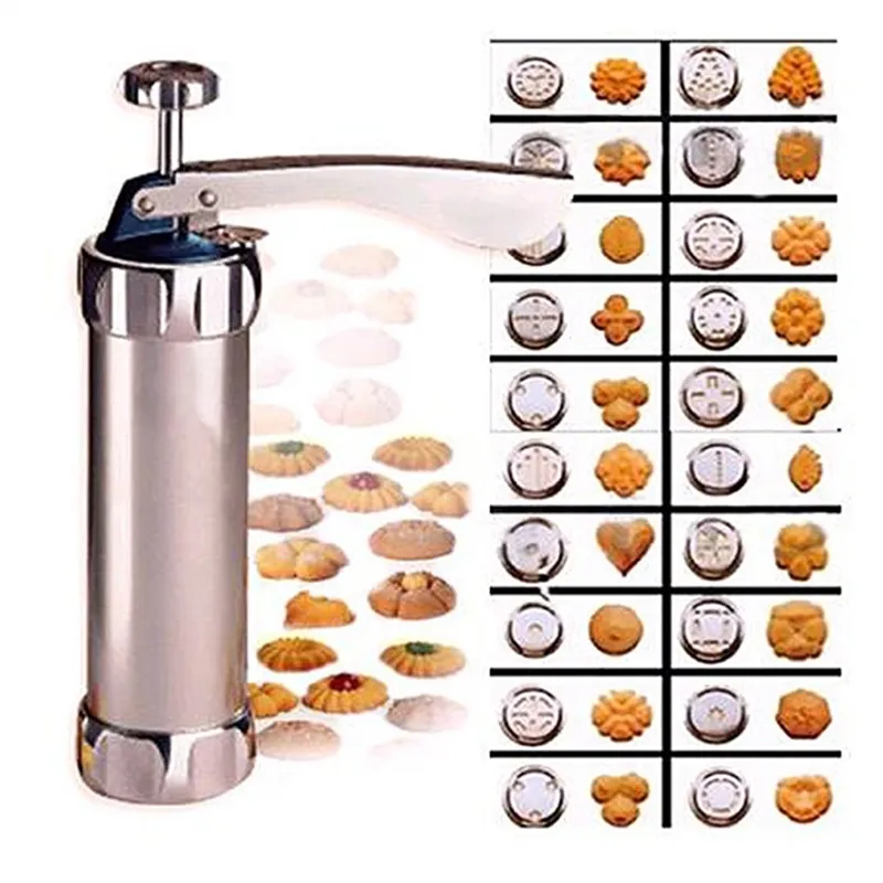 Biscotti di alta qualità Pressa Macchina Attrezzo della cucina Cake Decorating Biscuit Maker Set Strumenti di cottura della pasticceria Stampo per biscotti Y200612