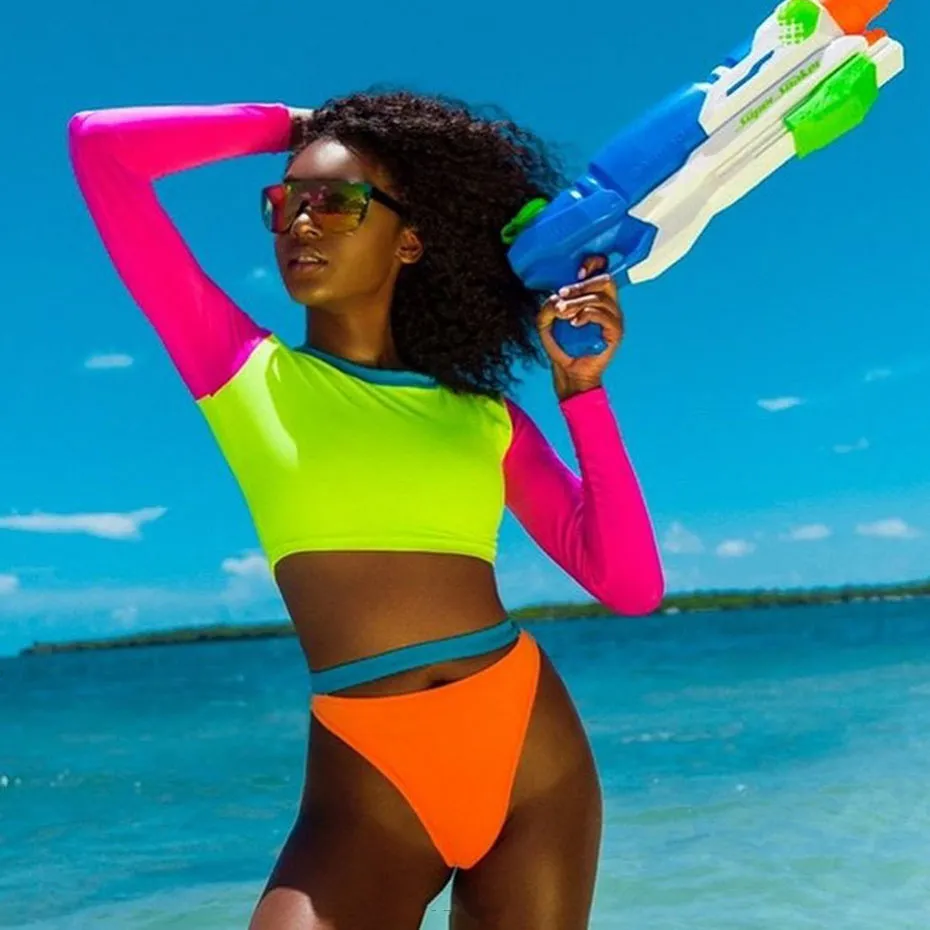 plus size neon crop top