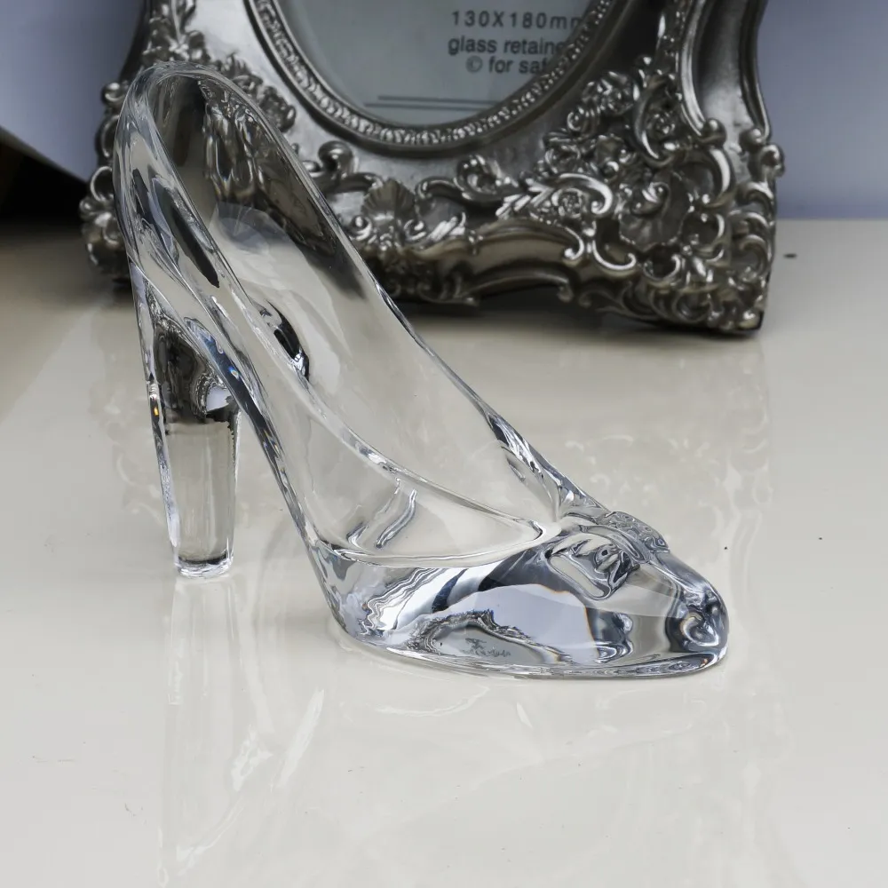 Showlouecinderella Shoe Decor Crystal High Heels Shoes Ornaments Glass Slipper | Seychelles