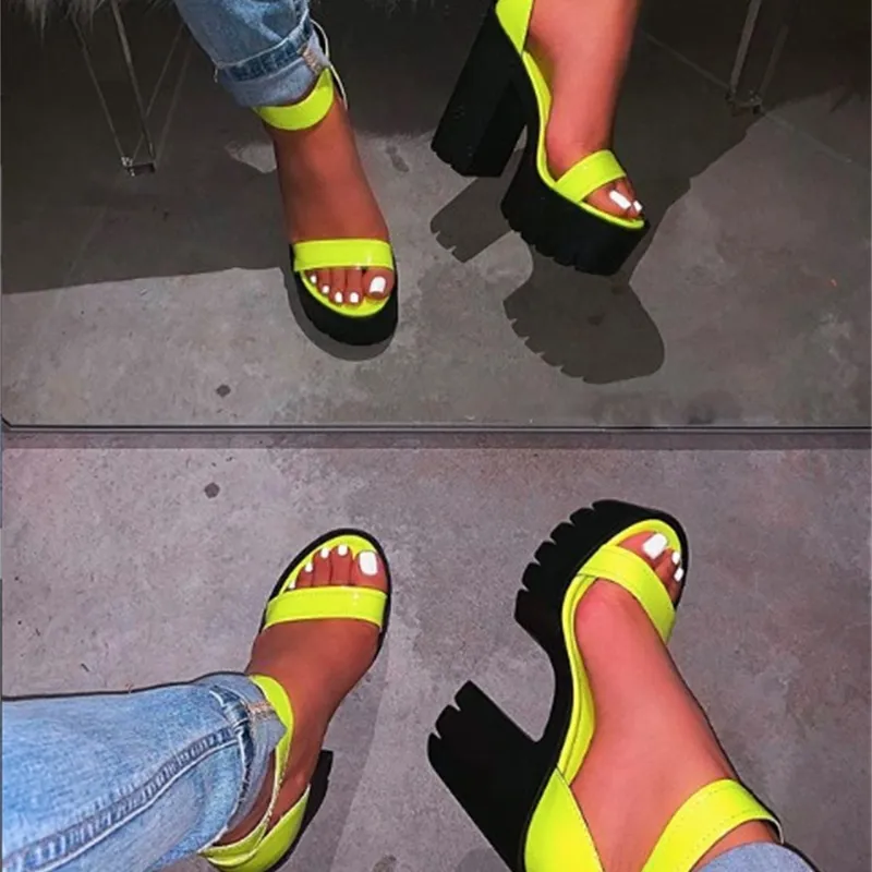 Women Heels Sandals Ankle-Wrap Ladies Party Evening Shoes Sexy Mixed Colors Buckle Strap Sandles 9085 201021