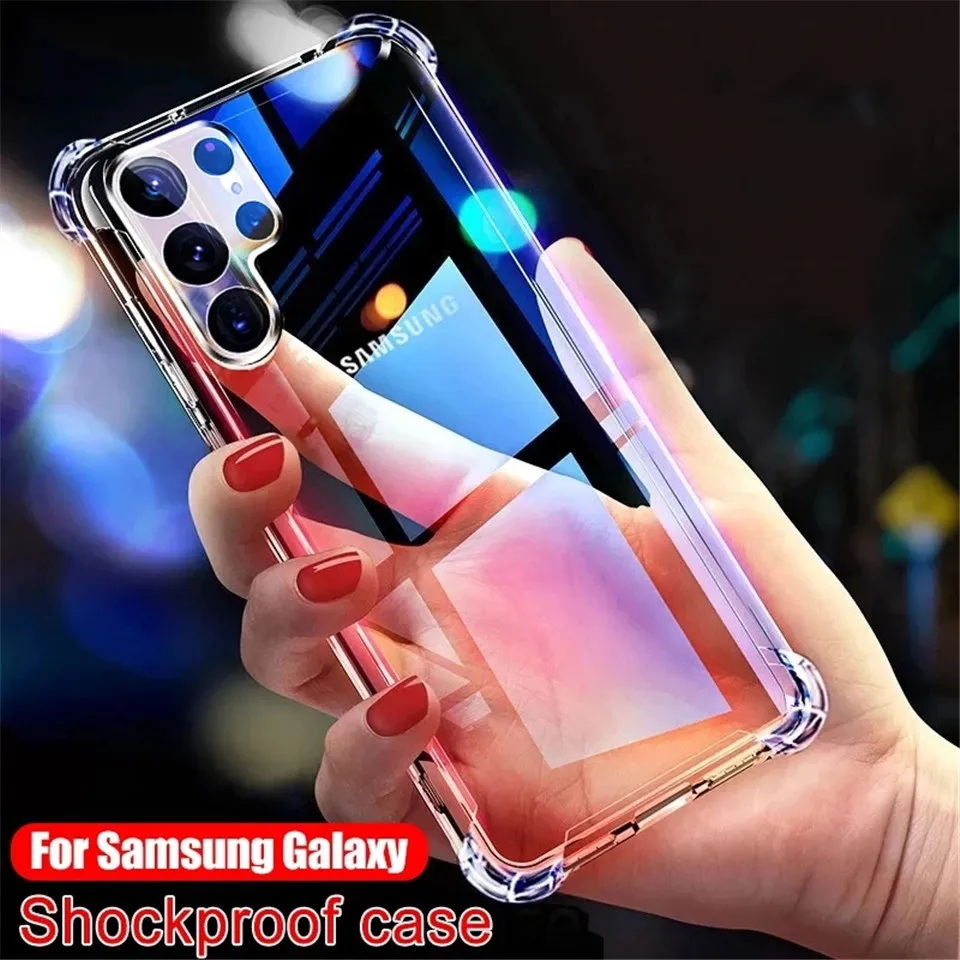 Schokbestendige telefooncases voor Samsung Galaxy S22 Ultra S21 Plus S20 FE S10 S9 S8 S7 Edge Luxe Transparante Beveiliging Achterkant