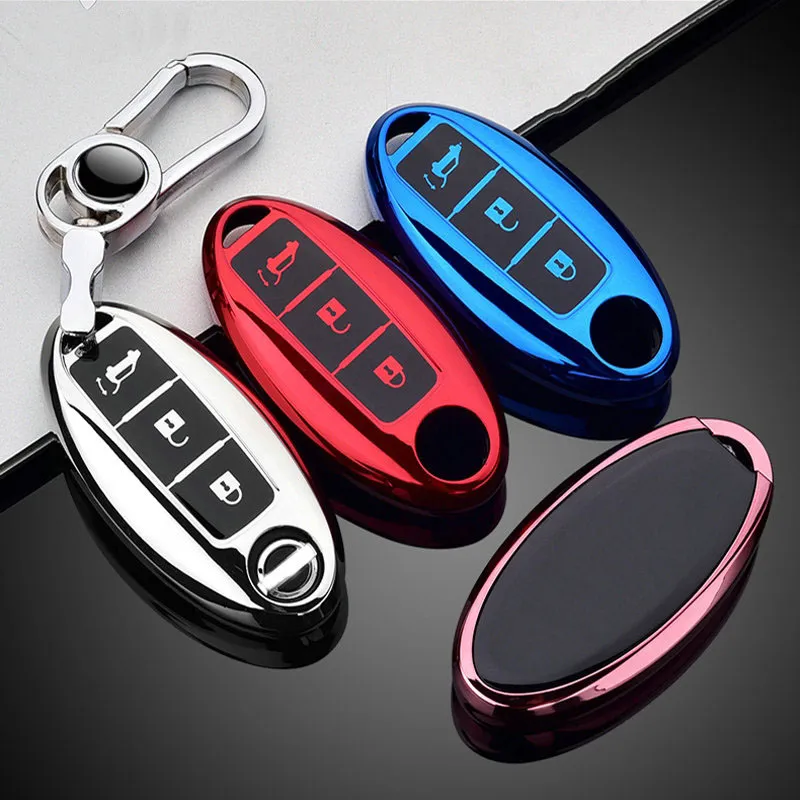 Soft Car Remote Key Cover TPU Keys Case For Nissan Qashqai Juke J10 J11 X-Trail T32 T31 Kicks Tiida Pathfinder Note Infiniti Auto Key Shell Covers