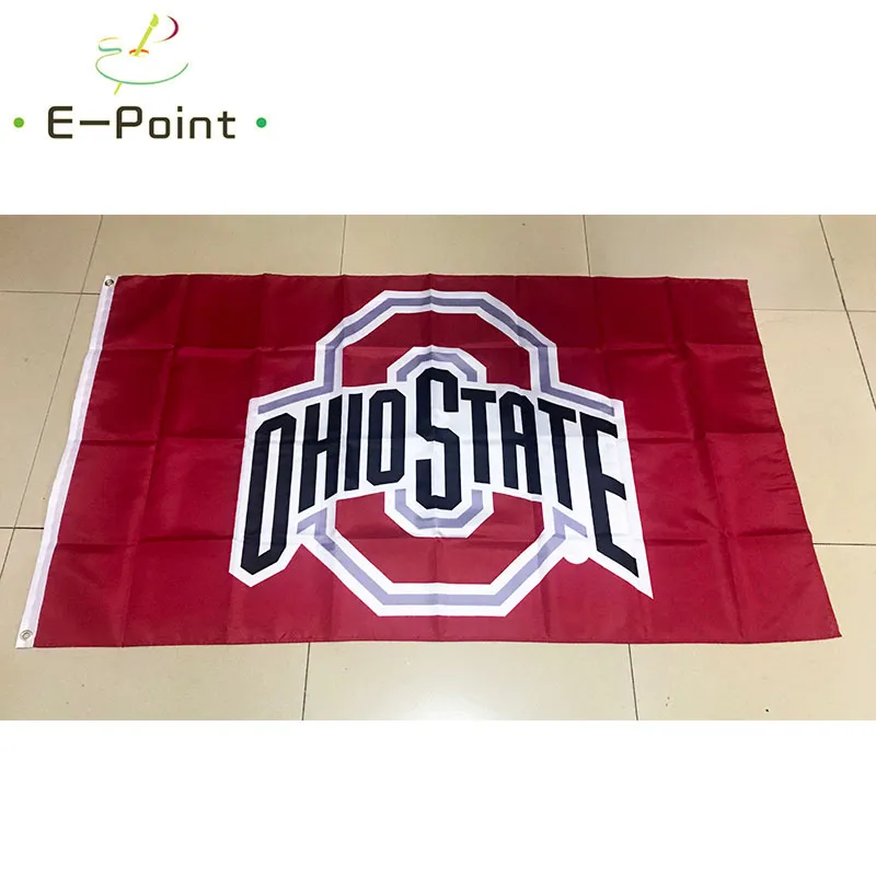 NCAA Ohio State Buckeyes-Flagge, 3 x 5 Fuß (90 cm x 150 cm), Polyester-Flaggen, Banner-Dekoration, fliegende Hausgarten-Flagge, festliche Geschenke