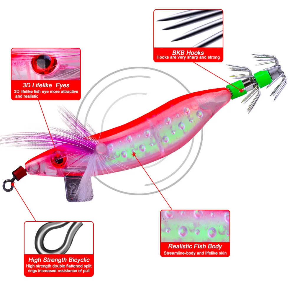 High Quality 10cm 8.1g Squid Jigs Saltwater Fishing Lure Shrimp