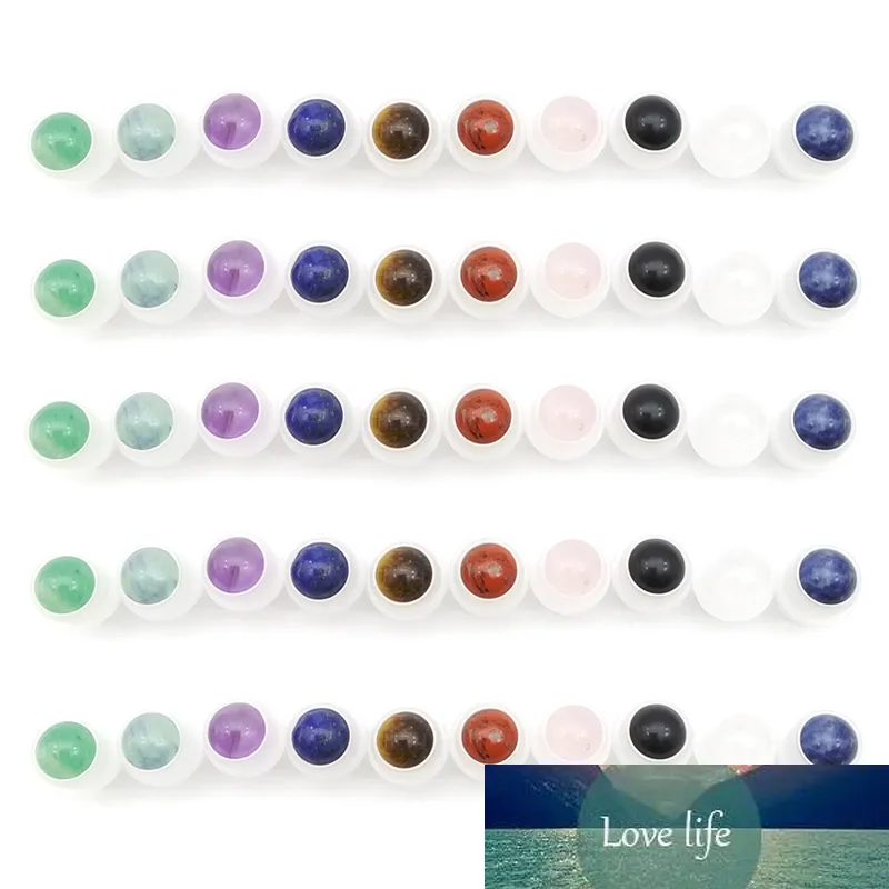 1000pcs Natural Gemstone Roller Ball Fit 5ml 10ml Thick Glass Essential Oil Roll on Thick Glass Bottles Accessories