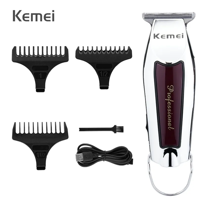 Kemei المهنية آلة قطع الشعر المتقلب للرجال قابلة للشحن قطع اللاسلكي المقص الحلاقة الكهربائية الحلاقة 220216