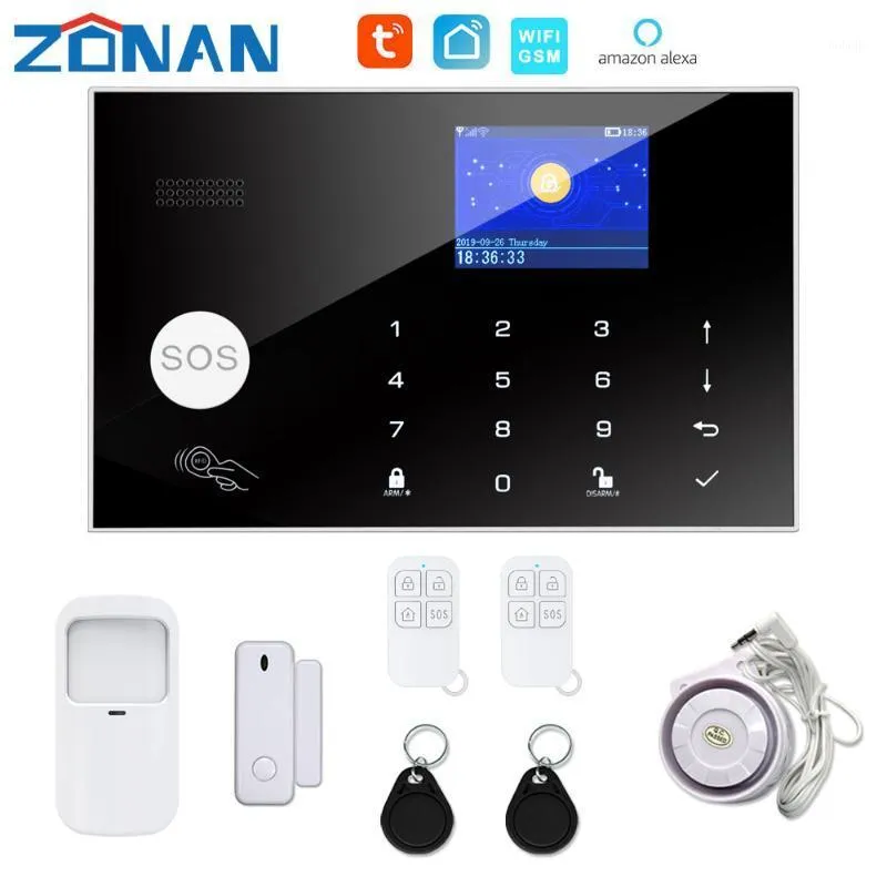 Tuya WiFi GSM Alarm Security System Kit com Detector de Movimento Sensor Burgueiro APP Controle de Alarme Sem Fio1