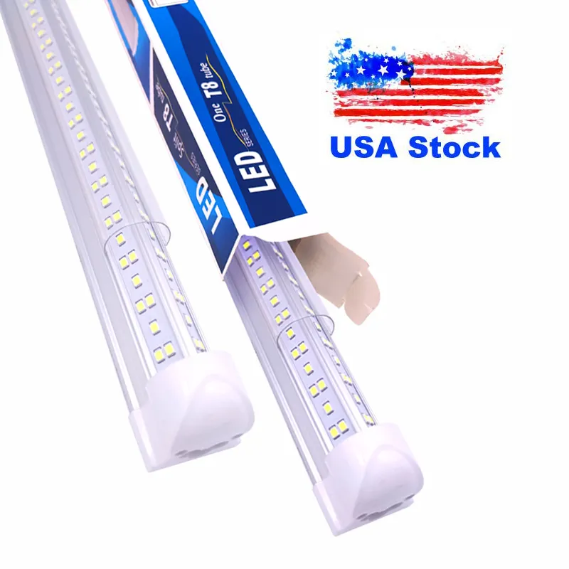 144W 8ft 2.4m Cooler Door Integrated T8 Led Tubes Lights 4ft 5ft 6ft V-Shaped 270 Angle Led Fluorescent Tube Light 85V-265V 6000K