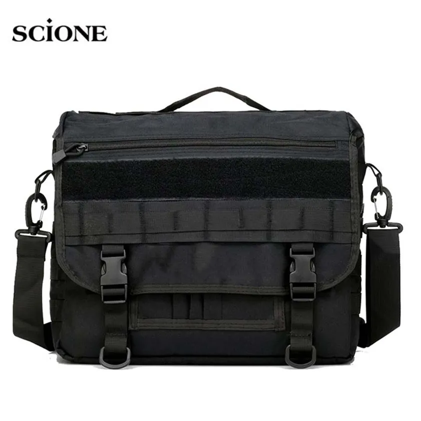 Molle Military Laptop Bag Tactical Messenger s Computer Backpack Fanny Belt Shouder Camping Outdoor Sports Army XA156A 220216