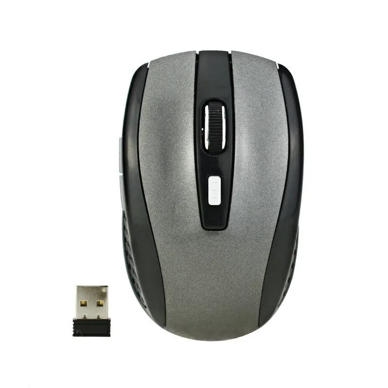 2.4GHz USB Optical Wireless Mouse USB Receiver mouse Smart Sleep Energy-Saving Mice for Computer Tablet PC Laptop Desktop with White Box