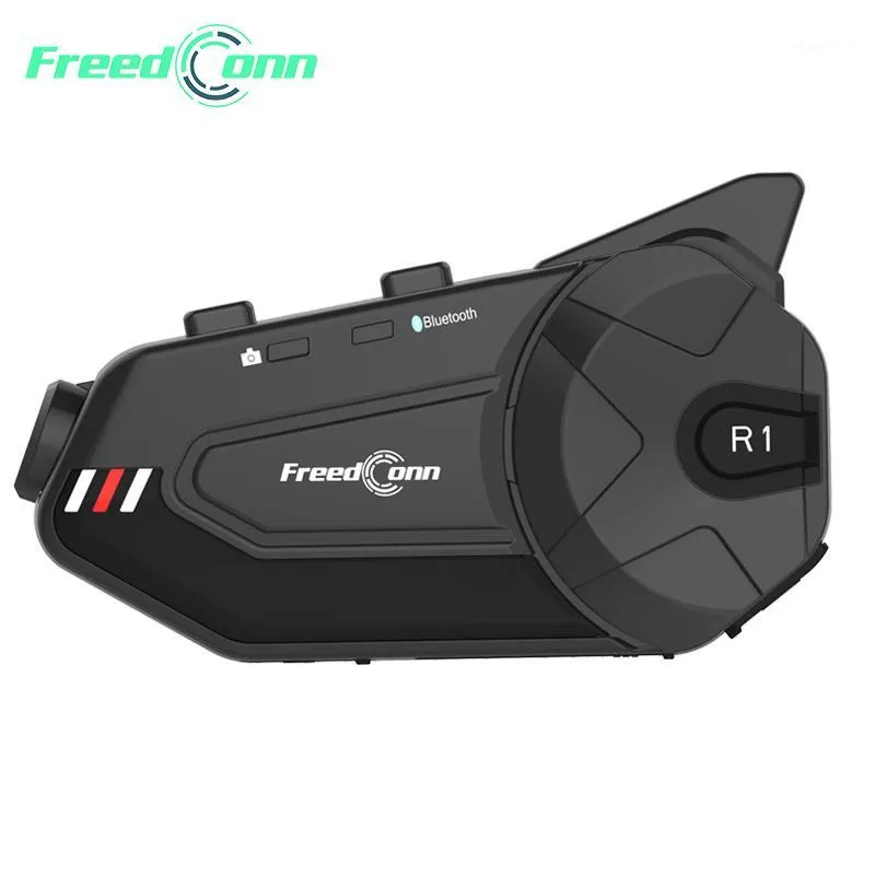 Freedconn Motorcycle Group Intercom Tableau HD Lentille HD 1080P Vidéo 6 Riders Bluetooth FM WIFI casque casque R1 Plus Recorder1