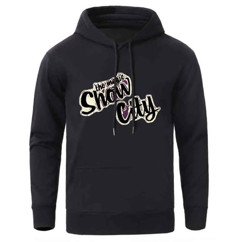 Show City Lettre Imprimer Homme Sweats À Capuche Hiver Automne Polaire Chaud Pull À Capuche Mâle Nouvelle Arrivée Lâche Casual Streetwear H1227