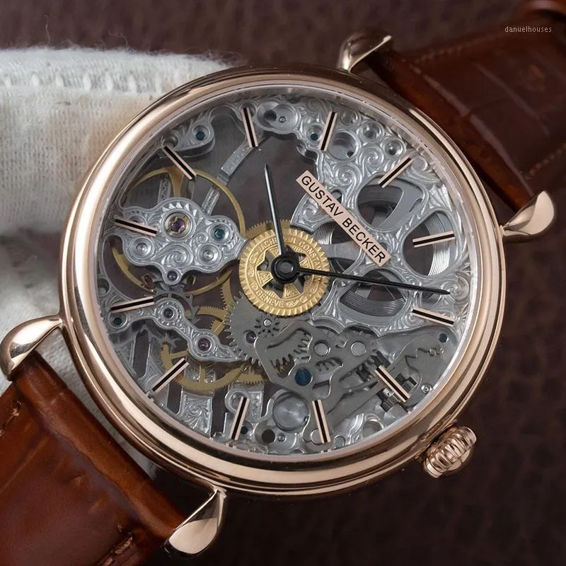 Wristwatches Classic Mens ST36 Movement Top Skeleton Mechanical