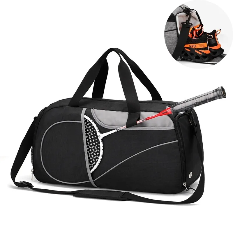Women Sports Gym Bag for Fitness Training Waterproof Foldable Yoga Sac De Sport Racquet Handbag with Shoe Compartment Q0705