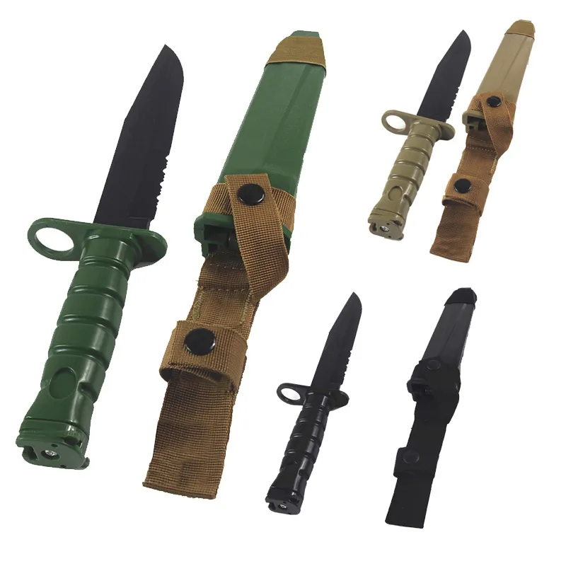 Outdoor Tactical M10 Dummy Training Knife, Plastic Army Knife Model For