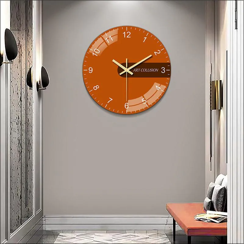 Horloges murales Moderne Nordic Art Horloge Fashion Quartz Silencieux Couleur Solid Home Decor Famille Cadeaux 12Inch Digital