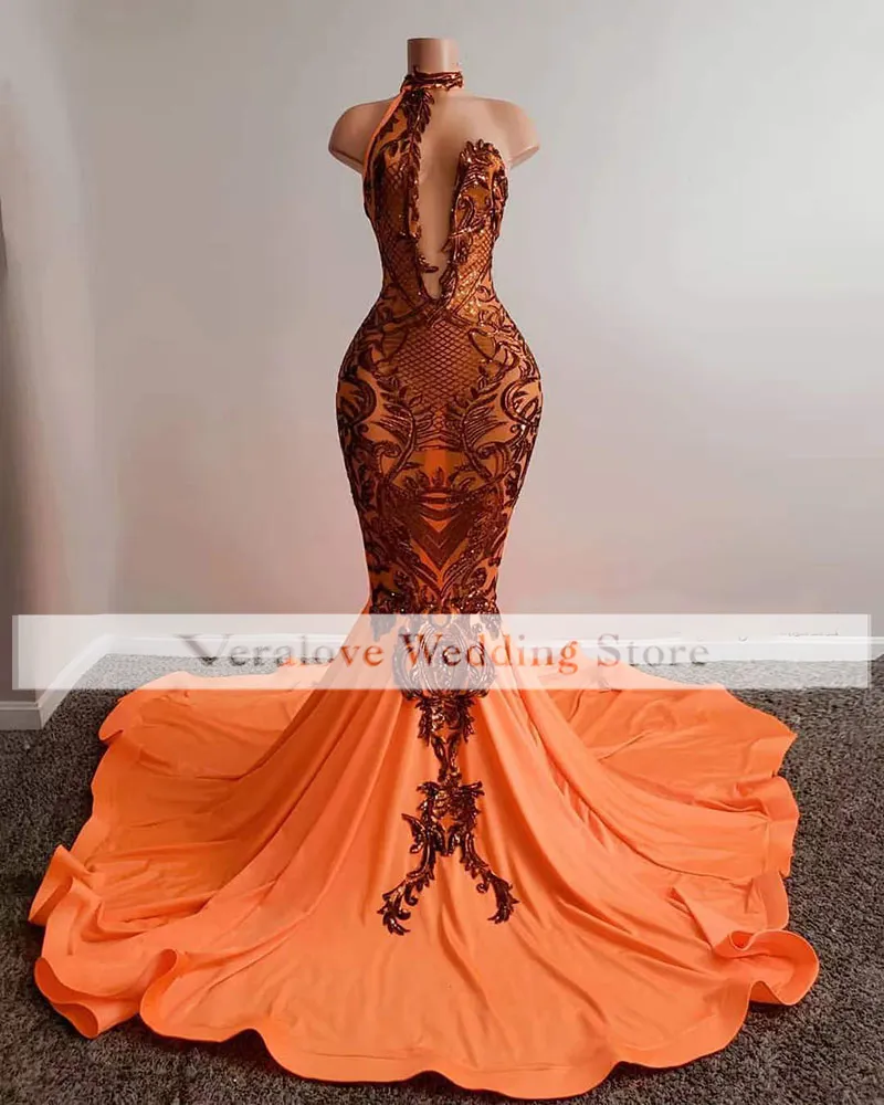 Robe De soirée en Satin Orange fente sirène robes De bal robes De soirée formelles pour femmes Robe De soirée Femme