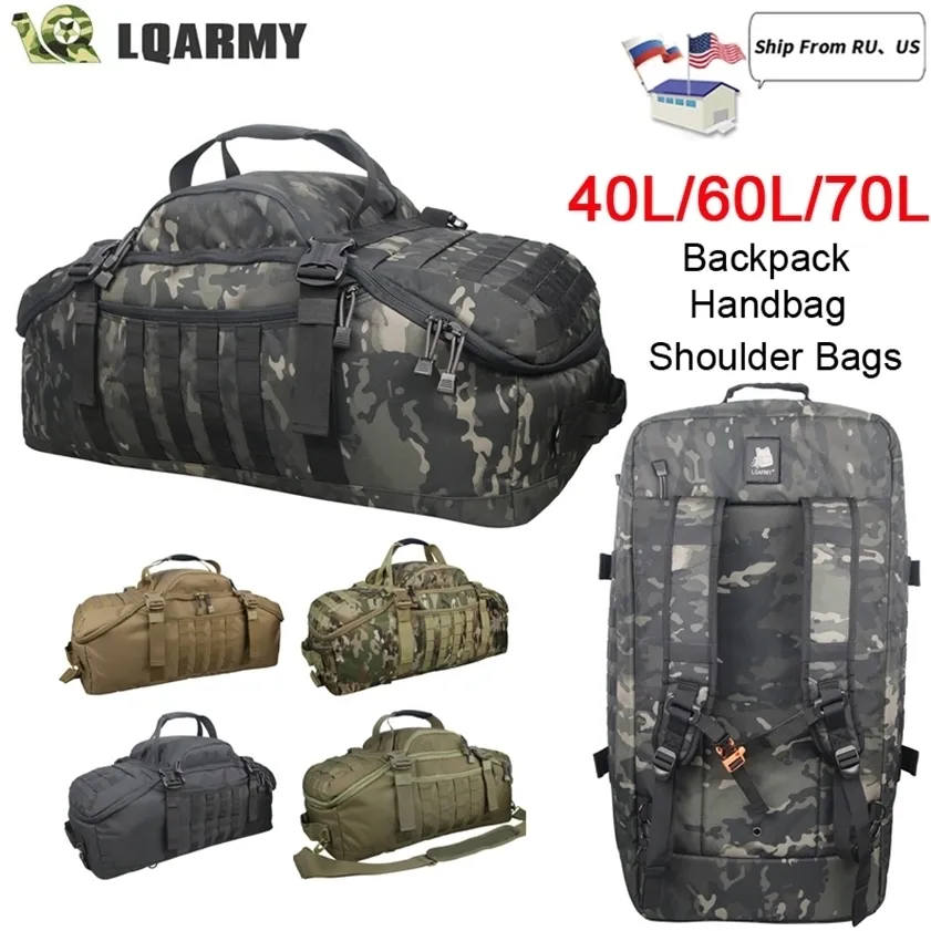 40L 60L 70L Mannen Army Sport Gym Tas Militaire Tactische Waterdichte Rugzak Molle Camping Rugzakken Sport Travel Tassen 220216