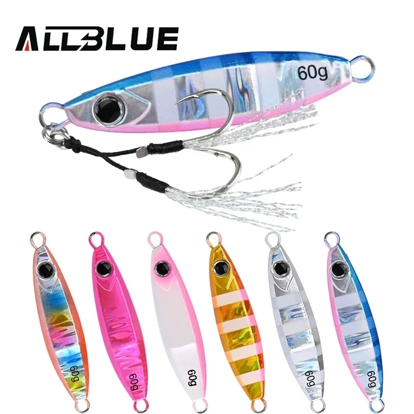 AllBlue Gratio Metal Jig Saltwater Jigging Colher 60g Isca Artificial Off Shore Fast Sink Fishing Isca Super Tackle 211224