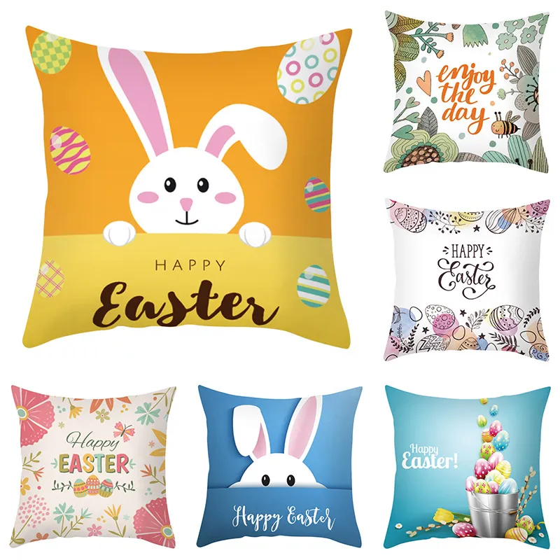 China Groothandel kussenslopen Covers Explosive Home Pasen Egg Rabbit Korte pluche kussen kussenhoes aan kaart Custom Pillow Cover