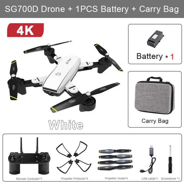 SG700-D 4K HD Dual Camera WiFi FPV بدون طيار، والموقف البصري Hold، Track Flight، Smart Follow، التقاط الصورة بواسطة لفتة، عيد الميلاد كيد هدية، 3-3