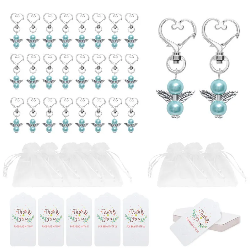 Angel Favor Keychains Thank You Tags Gift Bags Guest Return Favors Baby Shower Bridal Shower Wedding Gifts JK2101KD