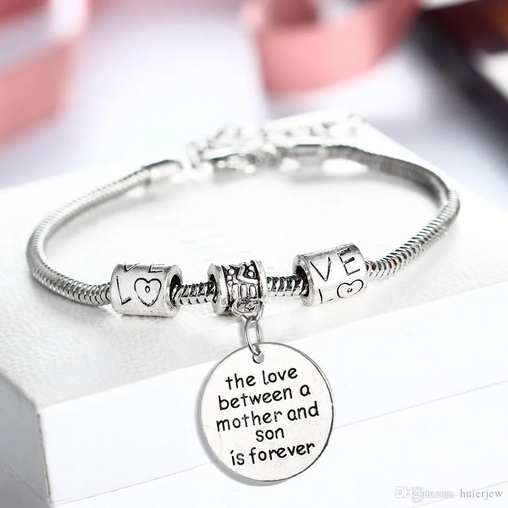 Pulseira atacado AMOR Coração perfeito para o Natal Aniversários IRMÃ MOM Limpar Charm Bracelet