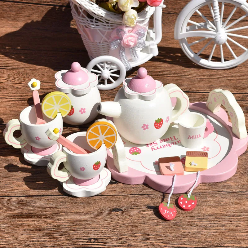 Wooden Tea Party Plates And Mugs Set Perfect For Pretend Play Kitchen Food  And Infant Play Ideal Birthday Or Tea Lovers Gift For Babies QWZ LJ201211  From Cong05, $24.05