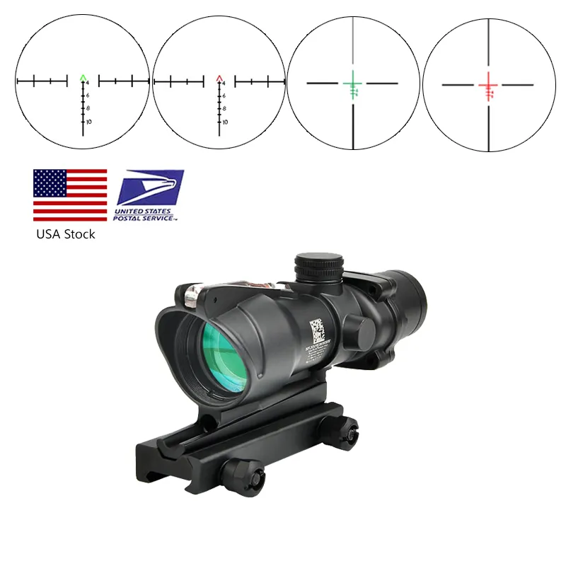 Trijicon ACOG 4X32 リアル光ファイバーレッドドット照明シェブロンガラスエッチングレチクル戦術光学照準狩猟