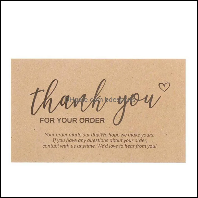 Greeting Cards 30Pcs Tags Thank You For Your Order Kraft Paper Card Small Shop Gift DIY Crafts Decoration Restaurant Florist