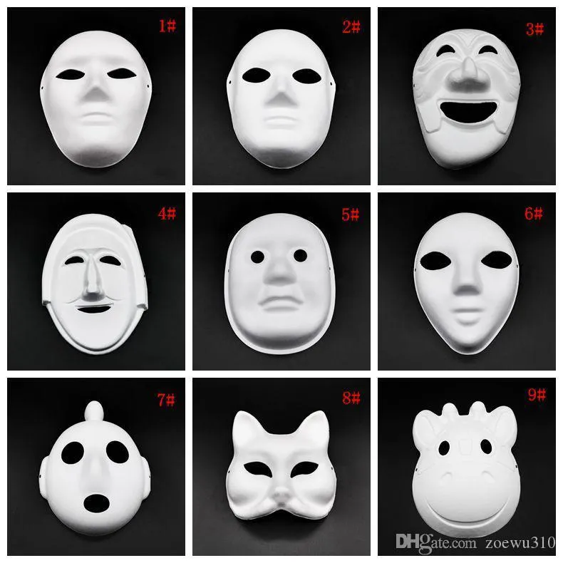 Baluue White Craft Masks 3 Pcs Cat Face Mask Blank Mask Cosplay Party Mask  Cat Mask (White) White Paper Blank