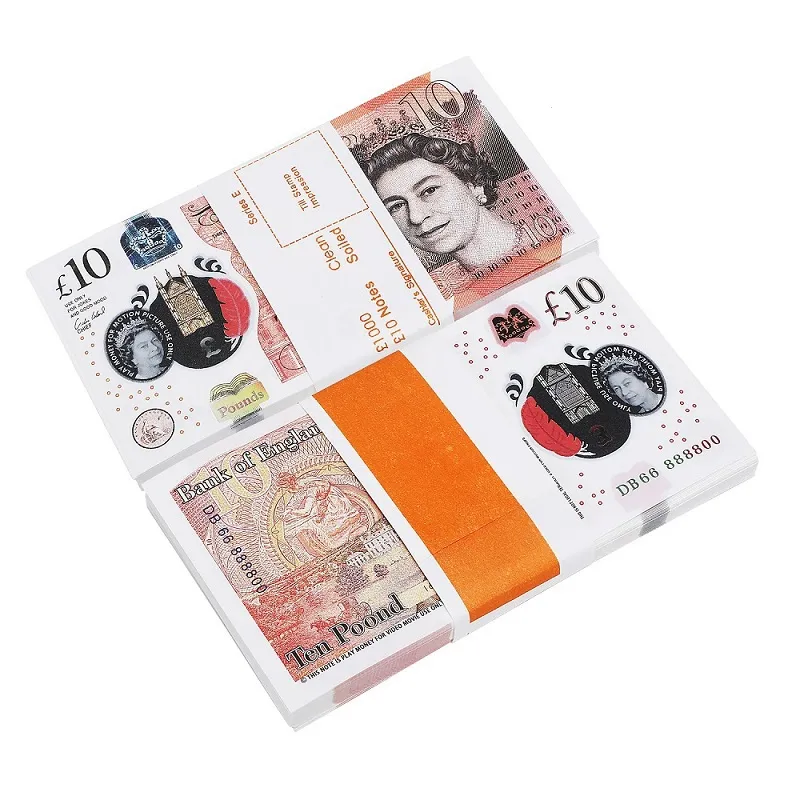 2022 Faux billets de banque 5 10 20 50 100 dollars Euros réalistes accessoires de barre de jouets copie monnaie film argent Fauxbillets 100 pièces Pack1898673SOXH