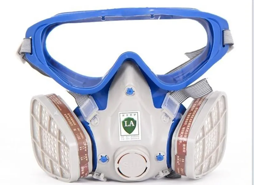 Novo estilo terno respirador pintura de pulverização rosto de gás máscara com óculos de tinta óculos
