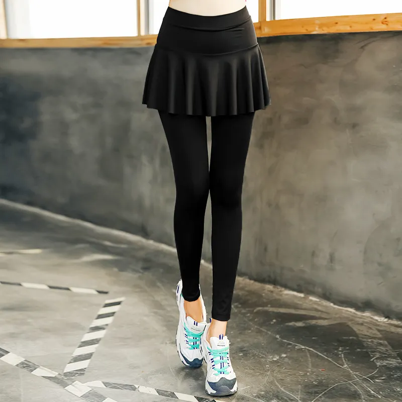 Athletic Skirt with full length Leggings Tennis Skirted Legging