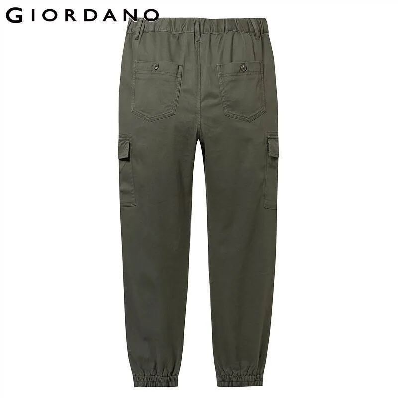 Giordano Hommes Pantalons Stretchy Cargo Pleine Longueur Pantalon Pour Hommes Mid Rise Taper Pantalon Casual Multi Poche Pantalones Hombre LJ201104